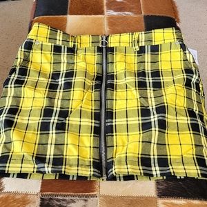 Yellow and Black Plaid skirt